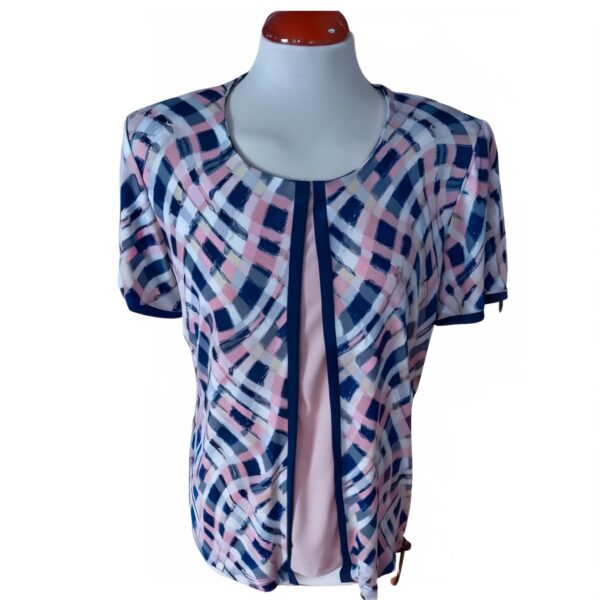 Blusa Estampada Geométrica Multicolor – Tallas Especiales