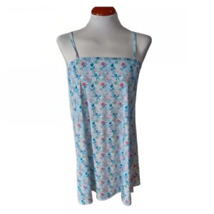 Camisón  con Estampado Floral Azul y Rosa