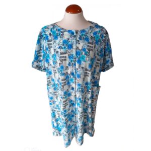 Blusa Floral Azul y Blanca para Mujer – Elegancia Atemporal con Estilo Fresco y Versátil
