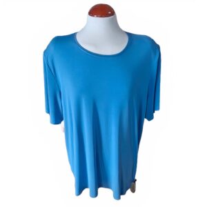 Camiseta Azul Clásica de Manga Corta para Mujer