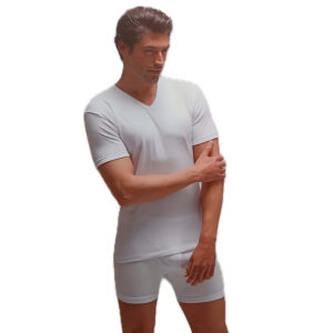 Camiseta de Algodón para Hombre – Cuello en V y Manga Corta para un Estilo Clásico y Versátil