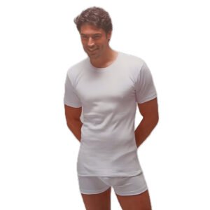 Camiseta Blanca de Algodón – Cuello Redondo para un Look Casual