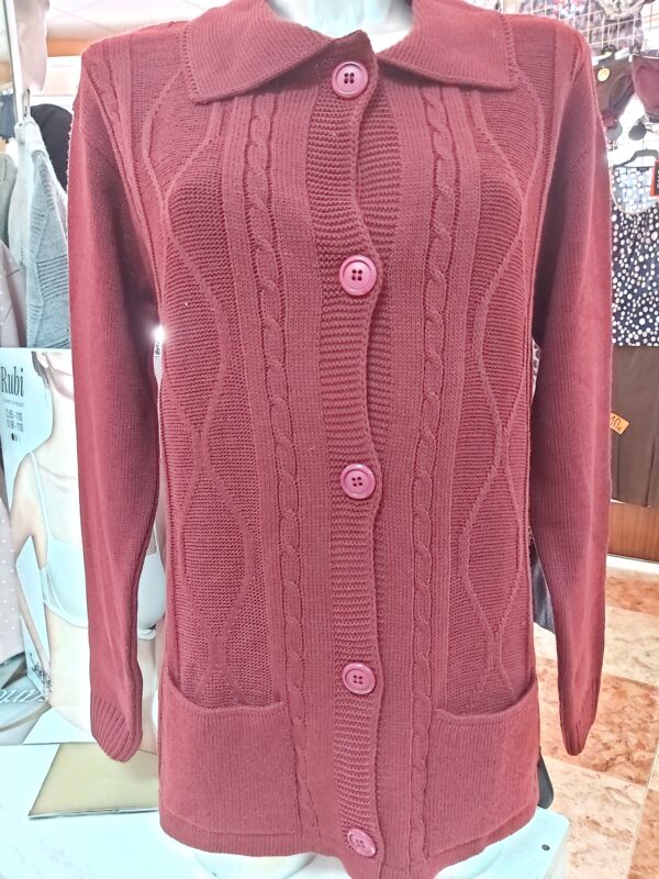 Chaqueta clásica de punto mujer